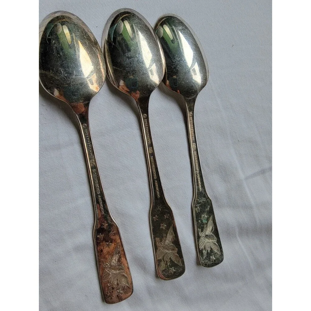 International‎ Silver Co Distinguished Americans Lot of 3 Spoons
